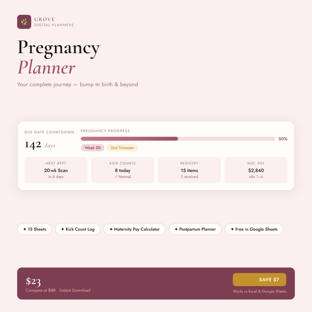 Grove Pregnancy Planner (Blush)