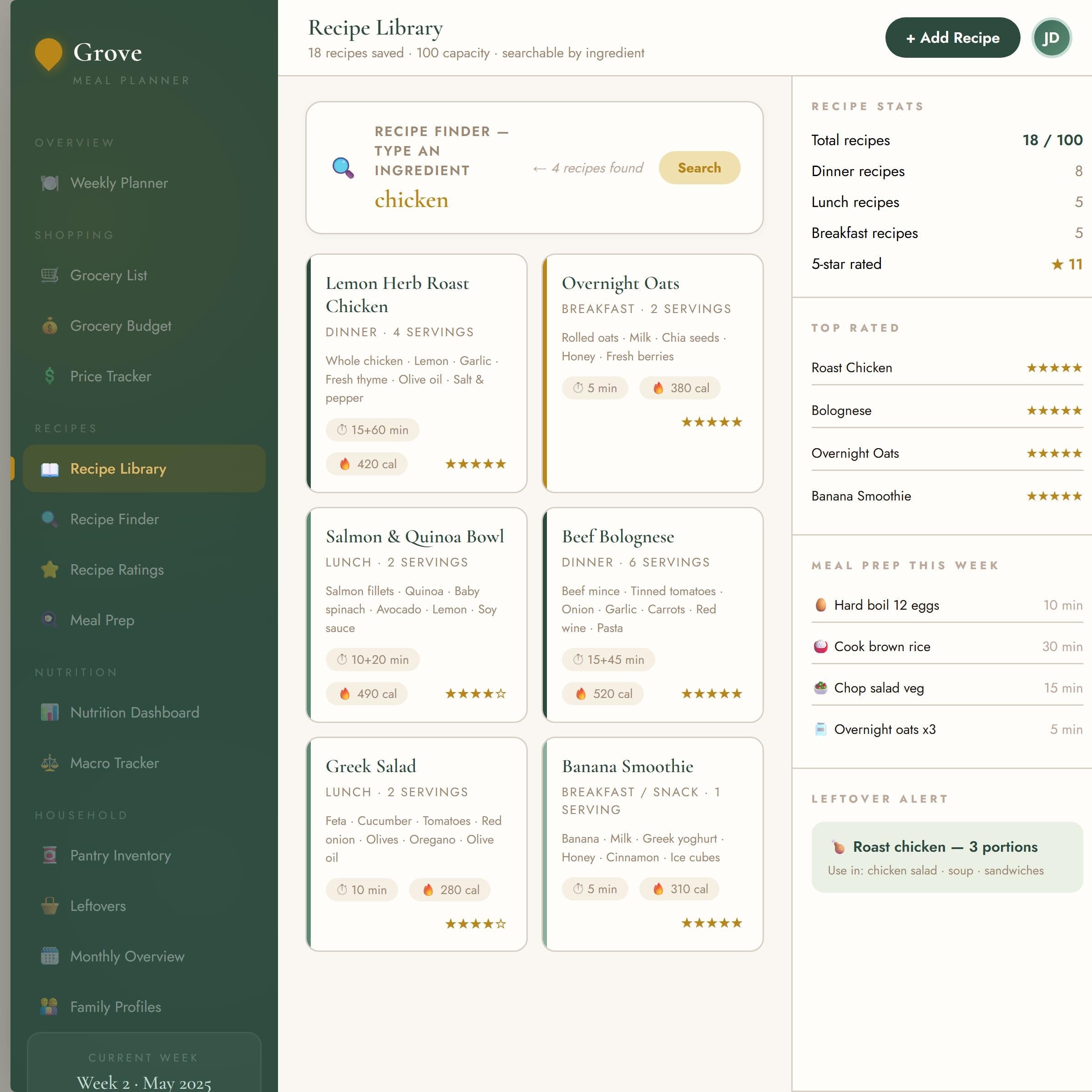Meal Planner Spreadsheet Excel Google Sheets | Recipe Tracker | Nutrition Tracker | Instant Download