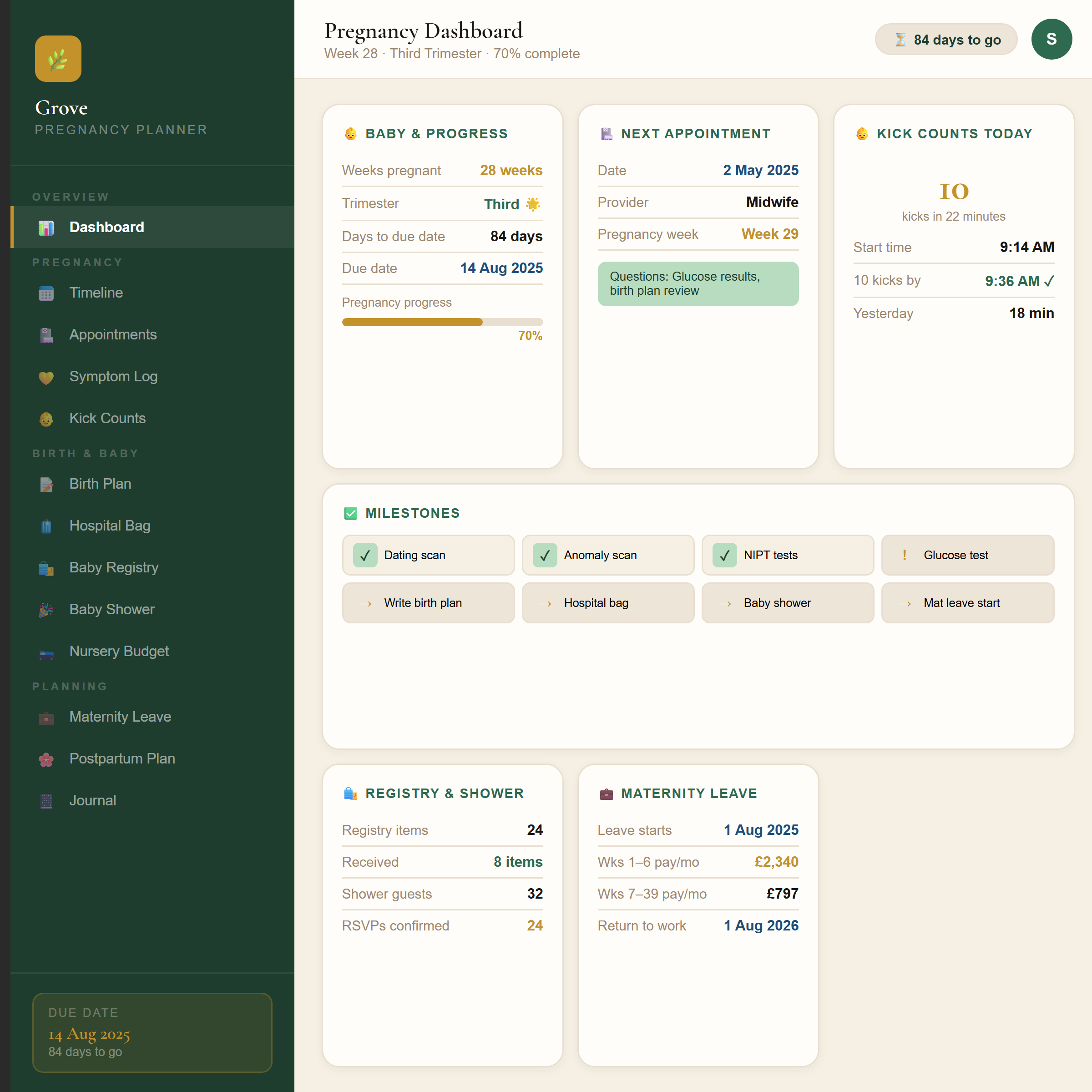 Grove Pregnancy Planner