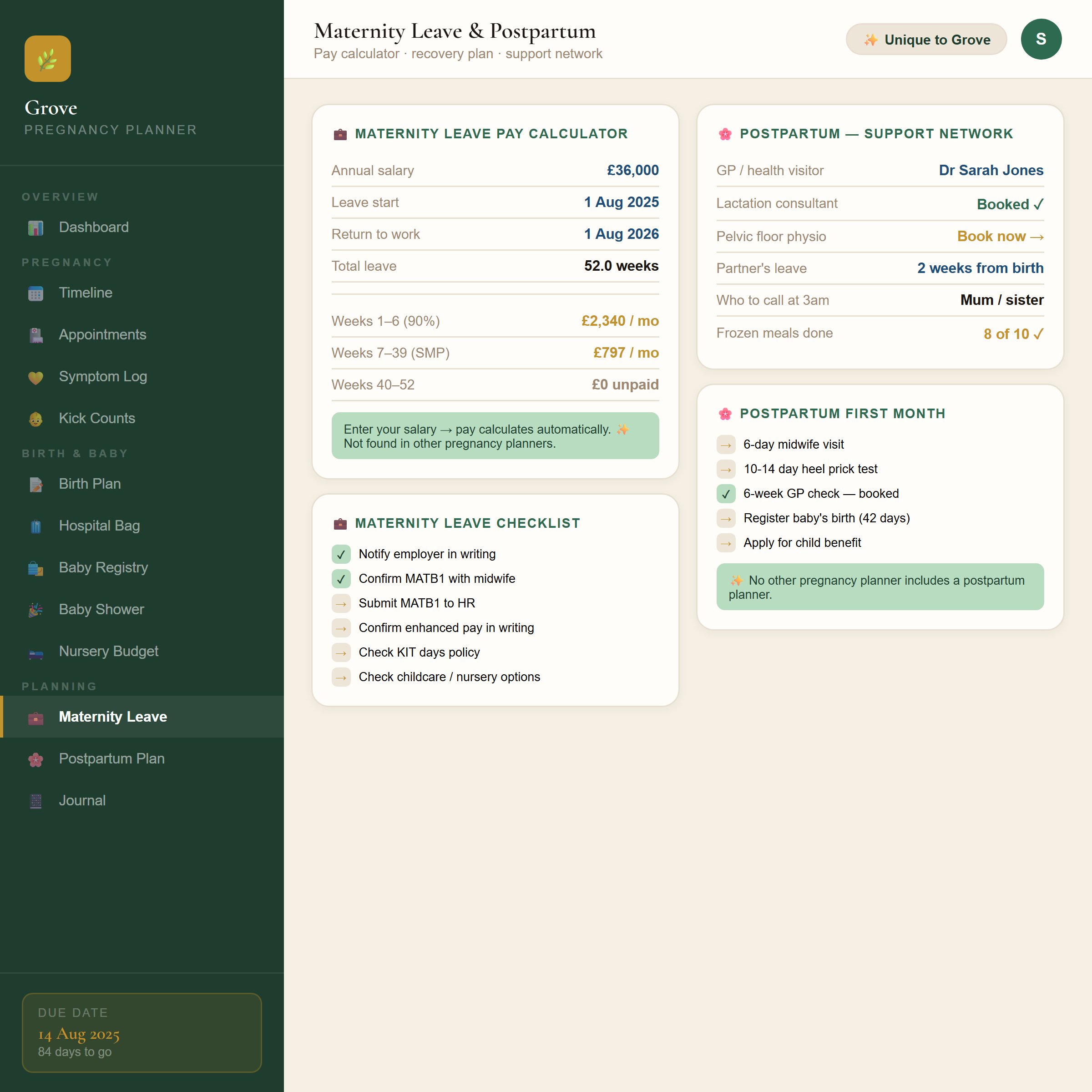 Grove Pregnancy Planner