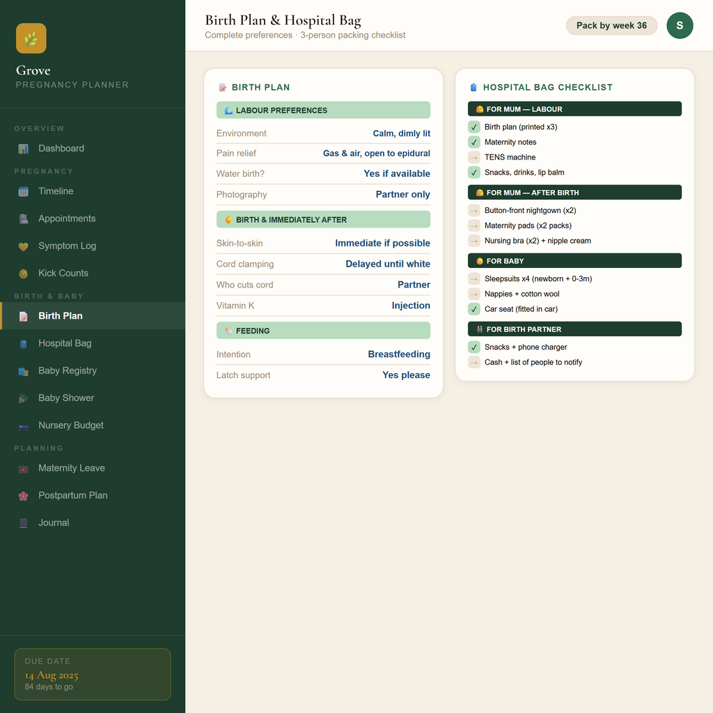 Grove Pregnancy Planner